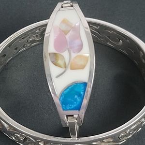 Silver and Mother of Pearl Bracelet. Vintage